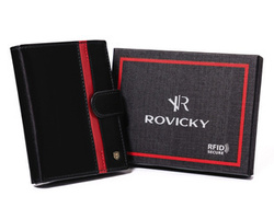 Portfel męski na zatrzask Rovicky N4L-RVTP czarny