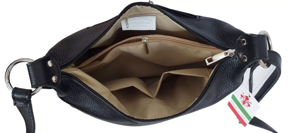 Listonoszka damska skórzana Vera Pelle DLK4N czarna