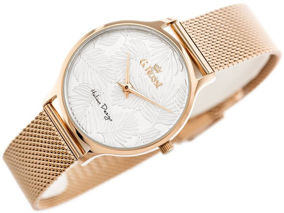 Zegarek damski fashion G. Rossi 12516B-3D3 różowe złoto