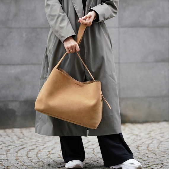 Torebka damska shopper zamszowa Solier FL39 camel