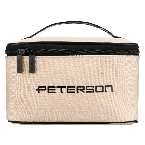 Kosmetyczka damska Peterson KOS-DA-16 beżowo-czarna