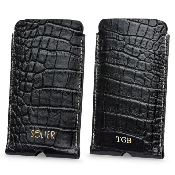 Etui na iPhone 12/13/14 skórzane Solier SA57 czarne