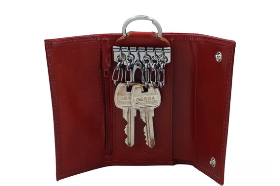 Etui na klucze skórzane Barberini's 7023-13 czerwone