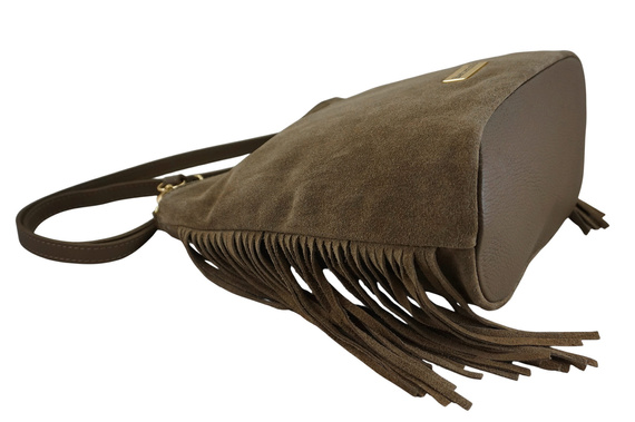 Torebka damska boho Barberini's 1022-9 ciemnobeżowa