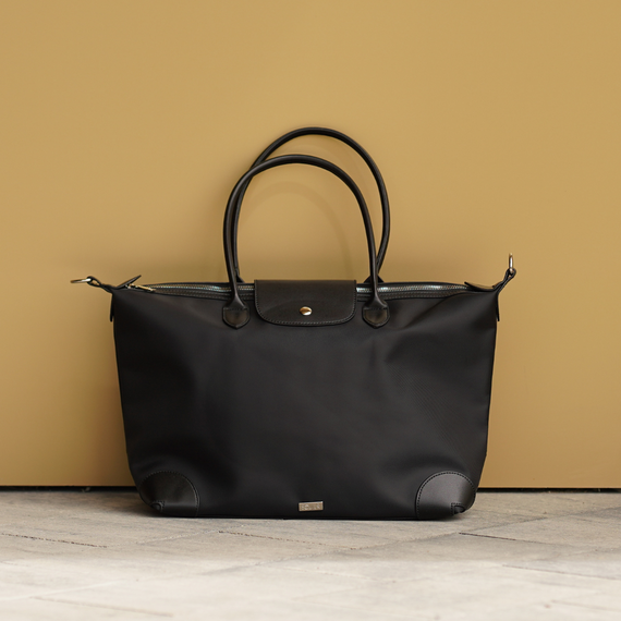 Torebka damska shopper nylonowa Solier FB48 czarna