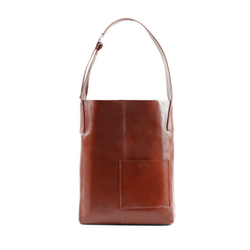 Torebka damska shopper skórzana Solier FL29 brązowa