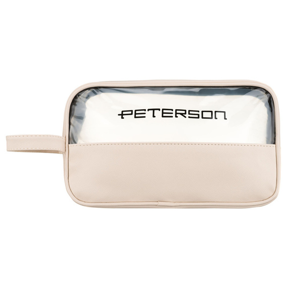Kosmetyczka z syntetyku Peterson KOS-DA-21 beżowa