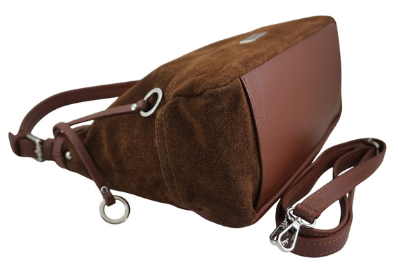 Torebka damska hobo skórzana Barberini's 1002-6 brązowa