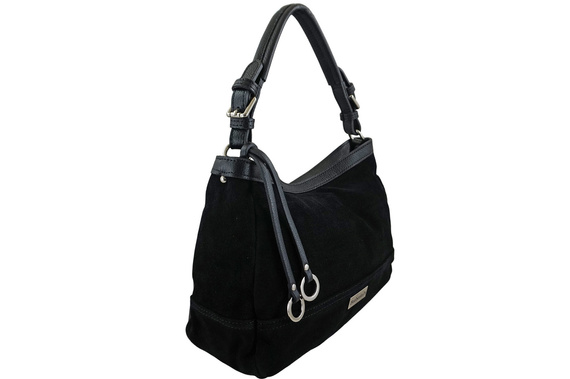 Torebka damska hobo skórzana Barberini's 1002-1 czarna
