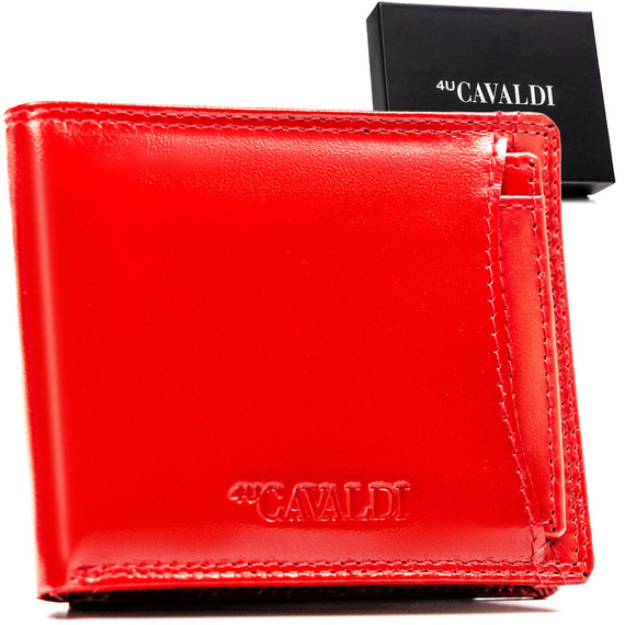 Etui na karty skórzane 4U Cavaldi CW1012-LGV czerwone