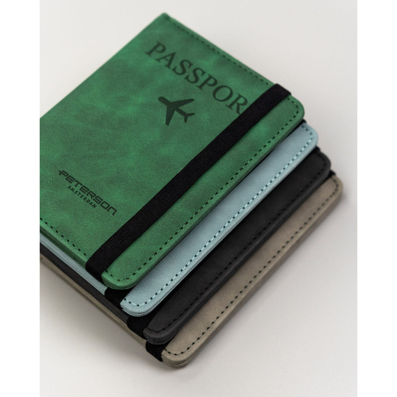 Etui na paszport z eko skóry Peterson EP-01 czarne