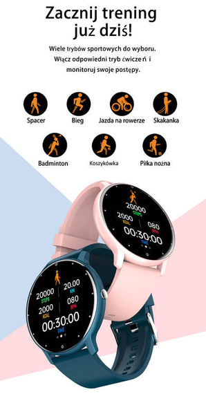 Smartwatch unisex Gravity GT1-2 czarno-różowy