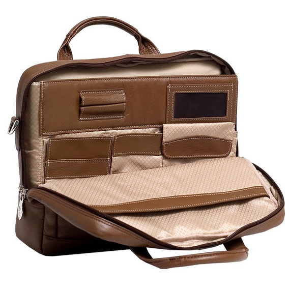 Torba na laptopa skórzana McKlein Bridgeport brązowa