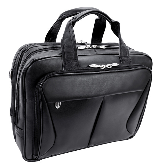 Torba na laptopa męska skórzana McKlein Pearson czarna