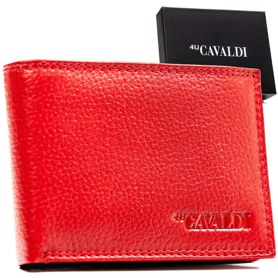 Etui na karty skórzane 4U Cavaldi CW1017-NDM czerwone