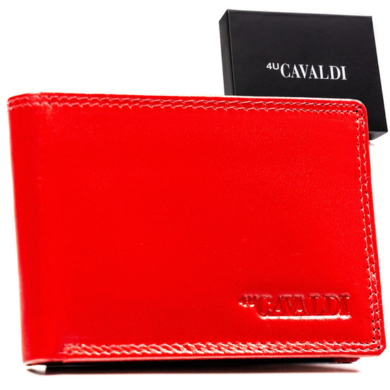 Etui na karty skórzane 4U Cavaldi CW1017-LGV czerwone