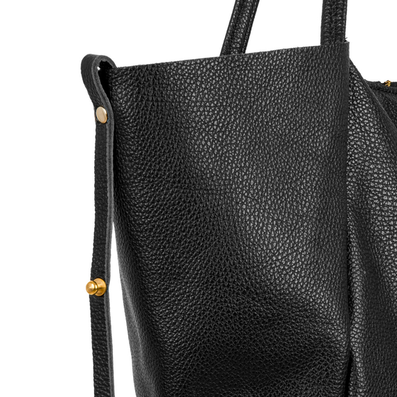 Torebka damska shopper skórzana Solier FL28 czarna