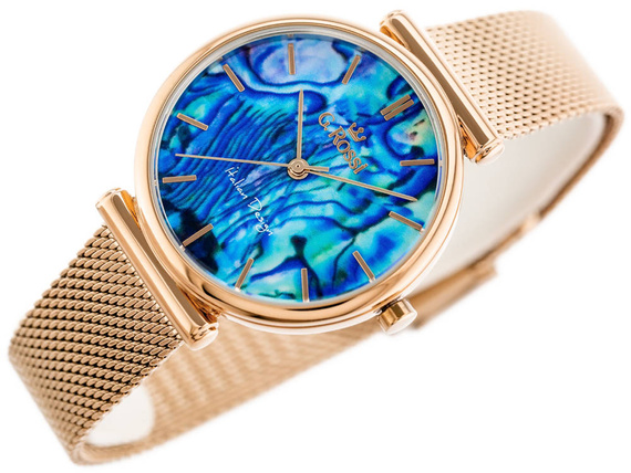 Zegarek damski fashion G. Rossi 13665B-3D3 różowe złoto