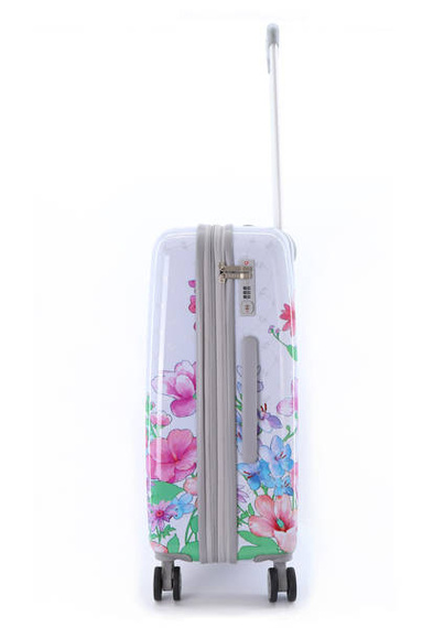 Walizka średnia twarda ABS Elle Flower 68 biała