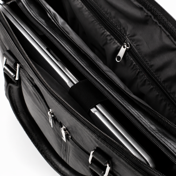 Torba na laptopa męska skórzana Solier SL01 czarna