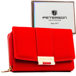 Portfel damski RFID z eko skóry Peterson 0015-JI czerwony