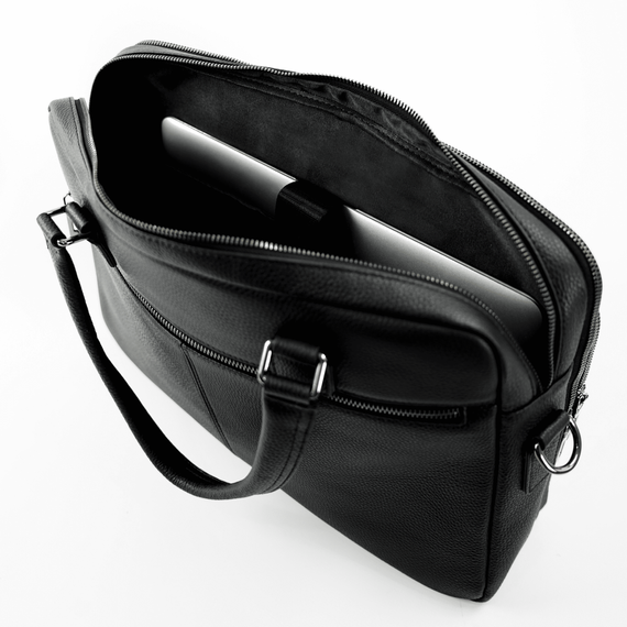 Torba na laptopa męska skórzana Solier SL42 czarna