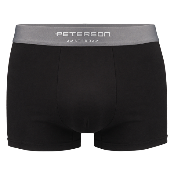 Bokserki męskie bawełniane Peterson B01L czarno-szare