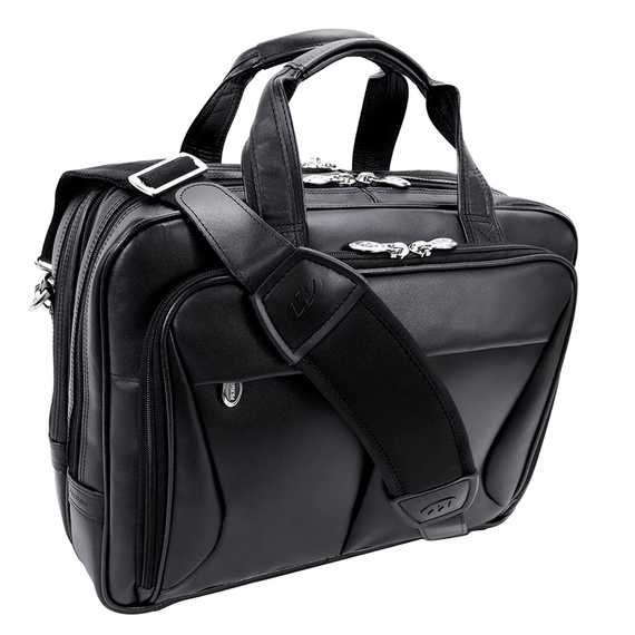 Torba na laptopa męska skórzana McKlein Pearson czarna