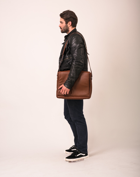 Torba na laptopa męska McKlein San Francesco brązowa