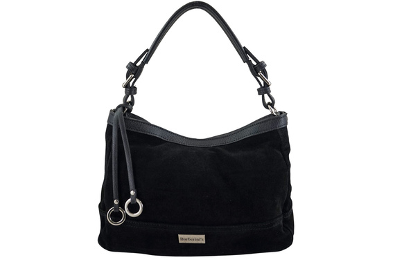 Torebka damska hobo skórzana Barberini's 1002-1 czarna