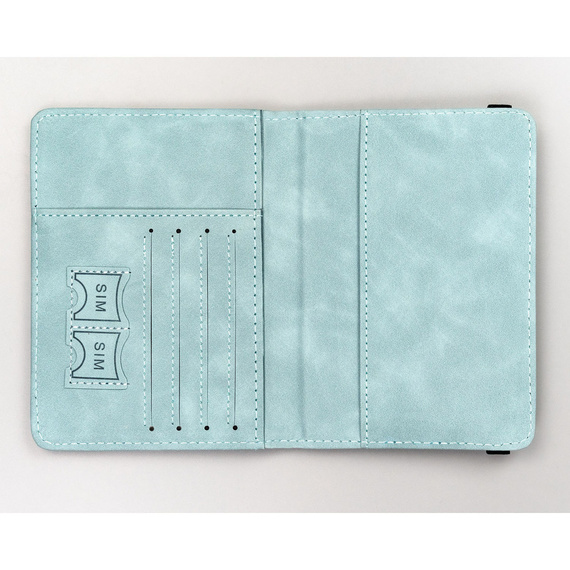 Etui na paszport z eko skóry Peterson EP-01 błękitne