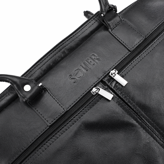 Torba na laptopa męska skórzana Solier SL01 czarna