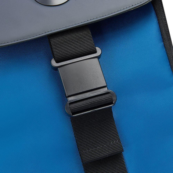 Plecak na laptopa z poliestru Delsey Securflap turkusowy
