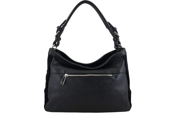 Torebka damska hobo skórzana Barberini's 1002-1 czarna