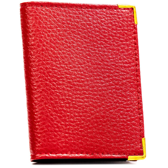 Etui na karty pionowe skórzane 302 czerwone