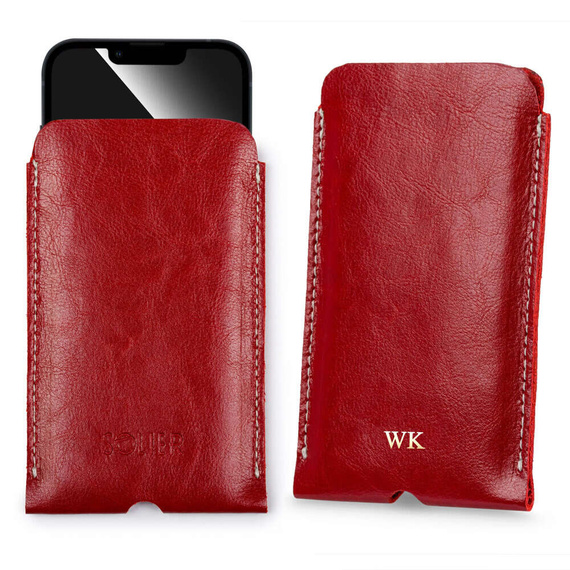 Etui na iPhone 11 skórzane Solier SA58 czerwone
