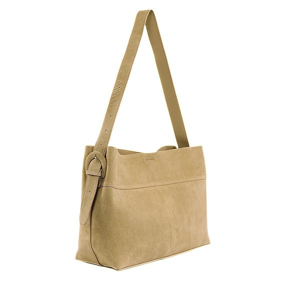 Torebka damska shopper zamszowa Solier FL39 camel