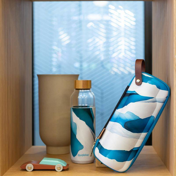 Etui na butelkę z tkaniny Quokka Flow Case niebieskie