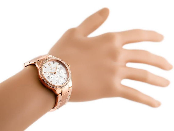 Zegarek damski fashion G. Rossi 11067B-3D3 różowe złoto