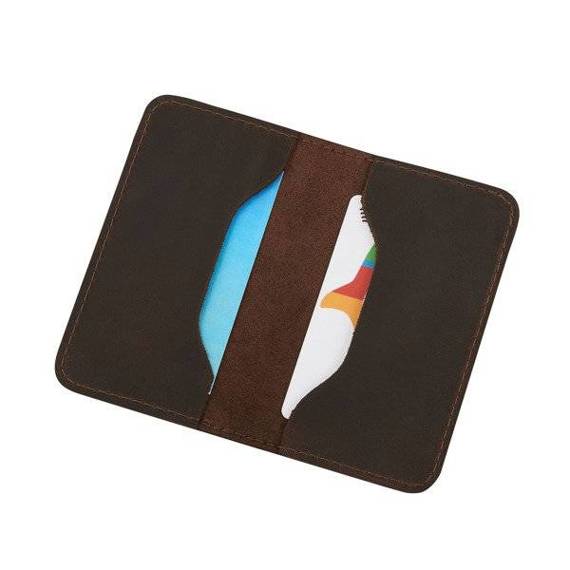 Skórzane etui na karty slim wallet brązowe Sempertus W-01